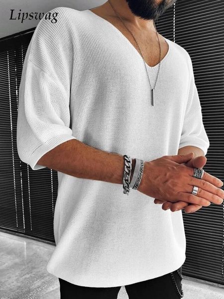 men's sweaters 2021 men summer short sleeve casual knit solid sweater v-neck loose jumper male autumn fashion pullover streetwear, White;black
men's sweaters 2021 men summer short sleeve casual knit solid sweater v-neck loose jumper male autumn fashion pullover streetwear, White;black