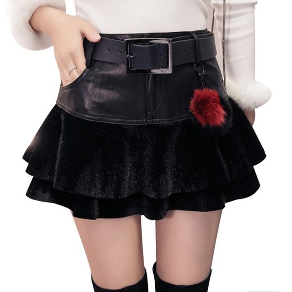 skirts pu leather stitching skirt female high waist autumn winter women ruffle saias 1231, Black
skirts pu leather stitching skirt female high waist autumn winter women ruffle saias 1231, Black