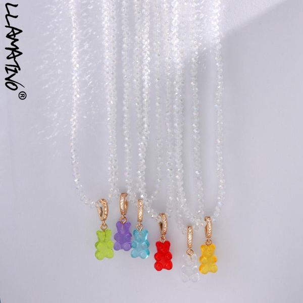 chains korean cute candy color gummy bear transparent beaded necklace for women girls cartoon zircon choker necklaces jewelry gift, Silver
chains korean cute candy color gummy bear transparent beaded necklace for women girls cartoon zircon choker necklaces jewelry gift, Silver