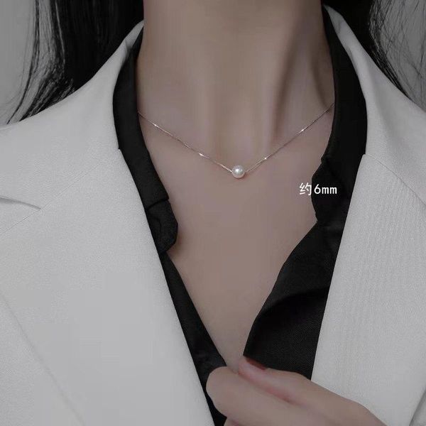 Chains BLACK ANGEL Girls Pearl Clavicle Necklace Simple Design Fashion Pendant For Women Wedding Party Gift 925 Sterling Silver Jewelry
Chains BLACK ANGEL Girls Pearl Clavicle Necklace Simple Design Fashion Pendant For Women Wedding Party Gift 925 Sterling Silver Jewelry