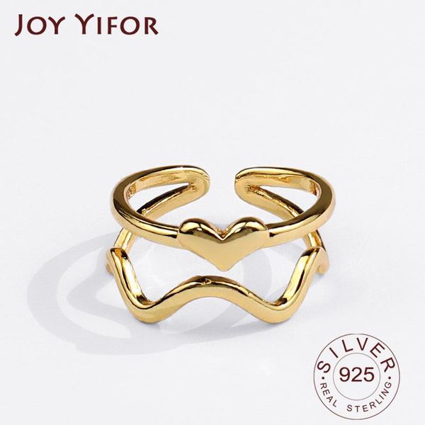 sterling silver rings for women heart shape double lines gold wedding trendy jewelry large adjustable antique anillos cluster, Golden;silver
sterling silver rings for women heart shape double lines gold wedding trendy jewelry large adjustable antique anillos cluster, Golden;silver