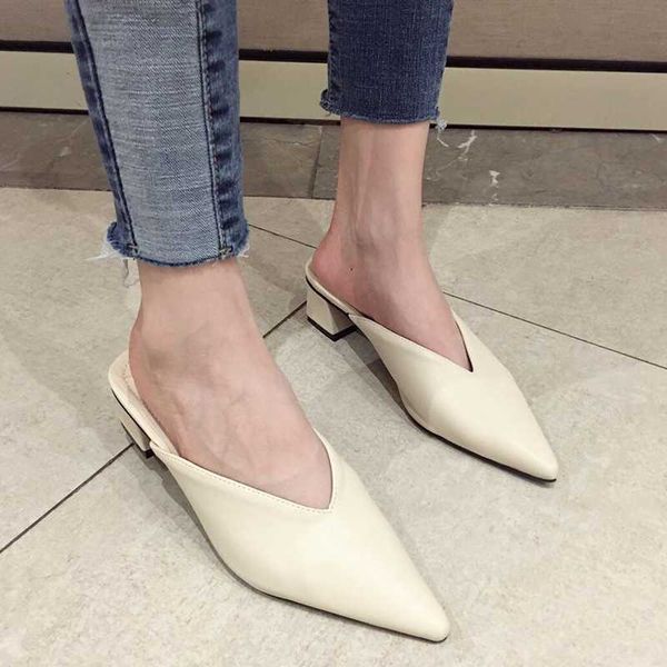 slippers 2021 summer elegant ladies mule shoes fashion high heel pu pointed half outdoor baotou sandals and, Black
slippers 2021 summer elegant ladies mule shoes fashion high heel pu pointed half outdoor baotou sandals and, Black