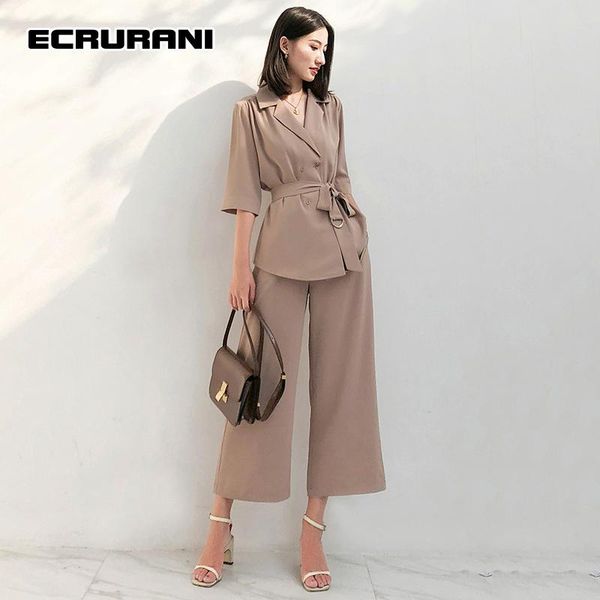women's two piece pants ecrurani casual chiffon set for women notched collar blazer high waist wide leg suit female fashion clothing sp, White
women's two piece pants ecrurani casual chiffon set for women notched collar blazer high waist wide leg suit female fashion clothing sp, White