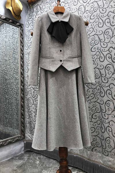 wtern bow short coat skirt two-piece womens clothing autumn european and american suit 9d, Black
wtern bow short coat skirt two-piece womens clothing autumn european and american suit 9d, Black
