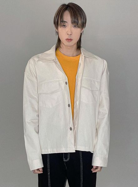 men's jackets silhouette denim jacket long sleeve korean high-end work clothes loose japanese casual coat, Black;brown
men's jackets silhouette denim jacket long sleeve korean high-end work clothes loose japanese casual coat, Black;brown