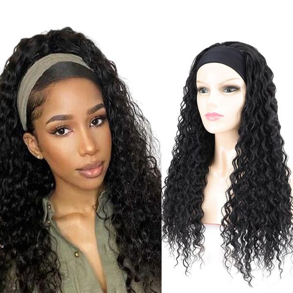 synthetic wigs kinky curly headband wig water wave hair style 26 inch ins trends fashion anjo plus heat resistant for women daily use, Black
synthetic wigs kinky curly headband wig water wave hair style 26 inch ins trends fashion anjo plus heat resistant for women daily use, Black