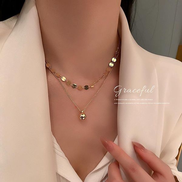 chokers fashion round ball double-layer titanium steel necklace female temperament exquisite clavicle chain trend party jewelry, Golden;silver
chokers fashion round ball double-layer titanium steel necklace female temperament exquisite clavicle chain trend party jewelry, Golden;silver