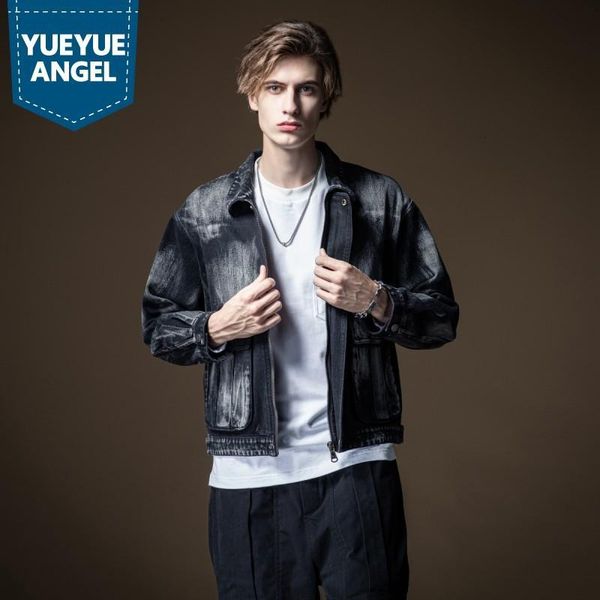 men's jackets mens vintage short slim casual denim turn-down collar zippers covered button spliced korean style fashion coat drzj, Black;brown
men's jackets mens vintage short slim casual denim turn-down collar zippers covered button spliced korean style fashion coat drzj, Black;brown