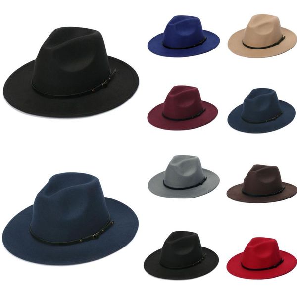 wide brim hats summer hat baseball cap womens fashion classic wide-brim floppy panama belt buckle wool fedora hip hop caps, Blue;gray
wide brim hats summer hat baseball cap womens fashion classic wide-brim floppy panama belt buckle wool fedora hip hop caps, Blue;gray
