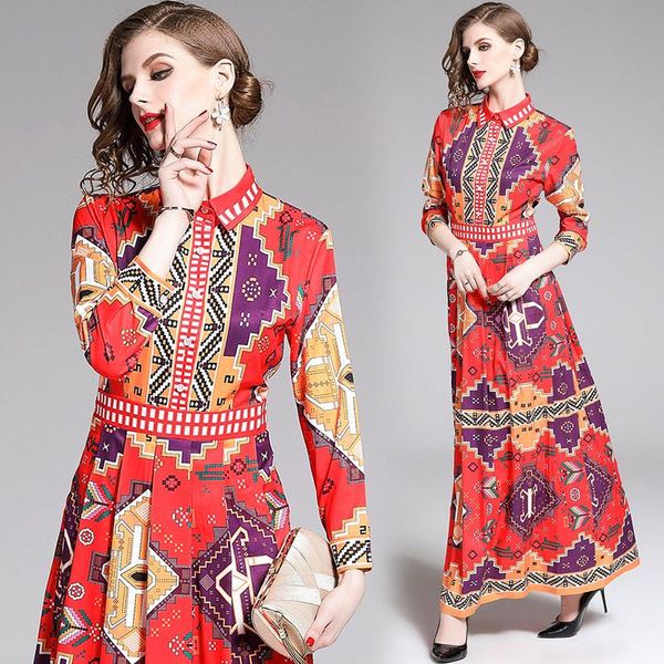 casual dresses spring summer fall runway vintage floral print collar long sleeve empire waist women lady party a-line maxi dress, Black;gray
casual dresses spring summer fall runway vintage floral print collar long sleeve empire waist women lady party a-line maxi dress, Black;gray