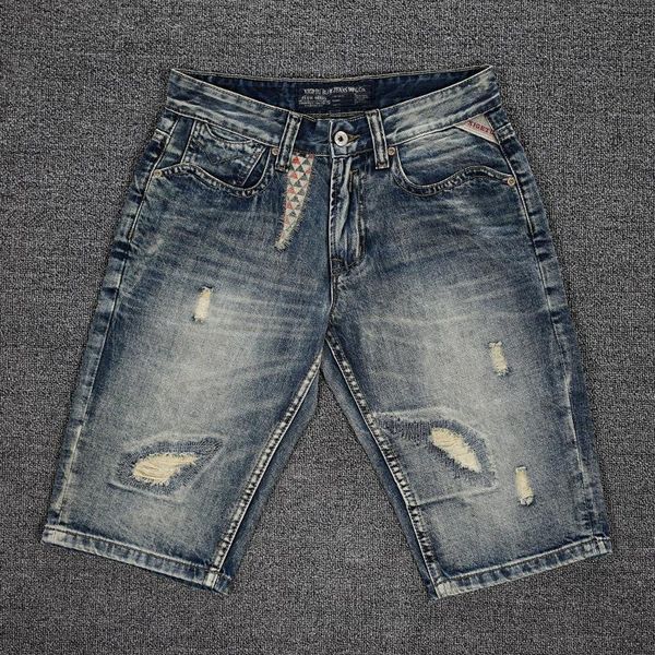 men's jeans summer ly designer fashion men retro blue distressed wash destroyed ripped short vintage casual denim shorts
men's jeans summer ly designer fashion men retro blue distressed wash destroyed ripped short vintage casual denim shorts