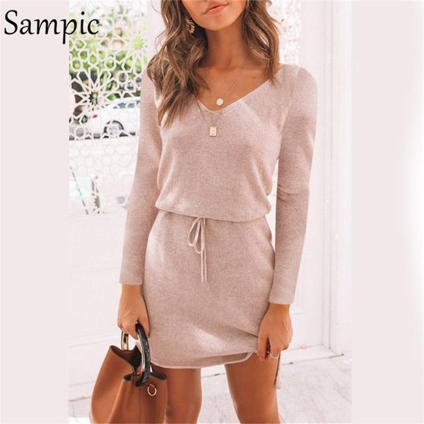 casual dresses sampic long sleeve autumn women dress v neck mini fashion pink black ladies, Black;gray
casual dresses sampic long sleeve autumn women dress v neck mini fashion pink black ladies, Black;gray
