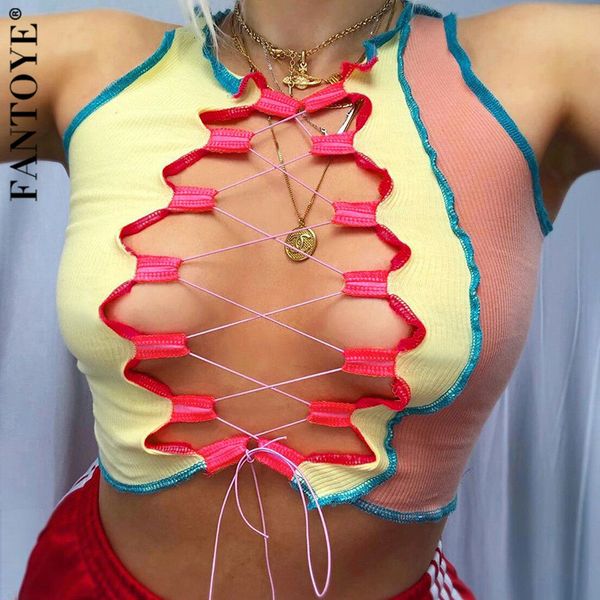 women's tanks & camis contrast color patchwork sleeveless tank women fashion hollow out bandage crop partywear female 56h1, White
women's tanks & camis contrast color patchwork sleeveless tank women fashion hollow out bandage crop partywear female 56h1, White