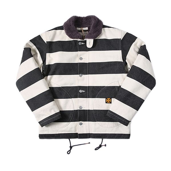 downs bob dong vintage prison stripe motorcycle n-1 jacket men's biker wool lined coat, Black
downs bob dong vintage prison stripe motorcycle n-1 jacket men's biker wool lined coat, Black