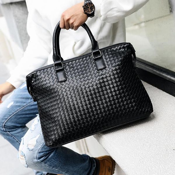 briefcases england style fashion handmade woven leather men briefcase large 14" laphandbag bags
briefcases england style fashion handmade woven leather men briefcase large 14" laphandbag bags