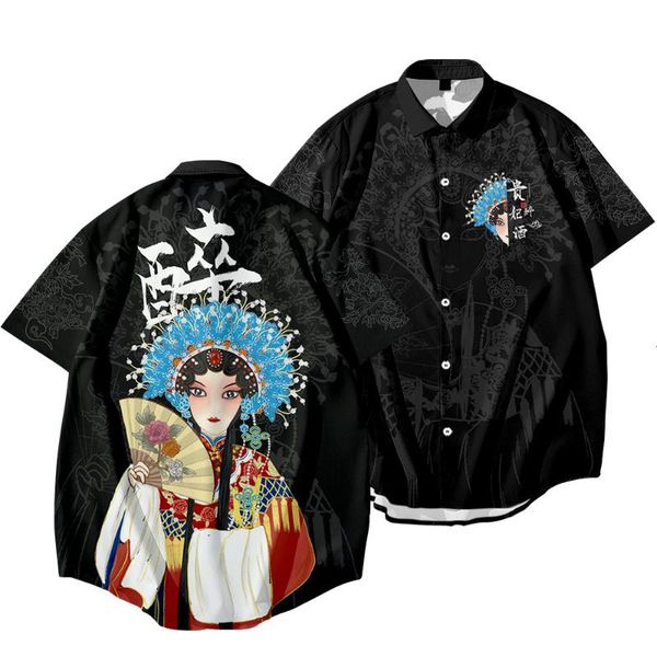 men's casual shirts 2021 3d digital printing shirt short-sleeved chinese style summer can be customized, White;black
men's casual shirts 2021 3d digital printing shirt short-sleeved chinese style summer can be customized, White;black