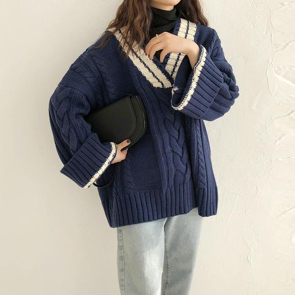 women's sweaters sweater oversized pullovers 2021 autumn and winter loose outer wear style, White;black
women's sweaters sweater oversized pullovers 2021 autumn and winter loose outer wear style, White;black