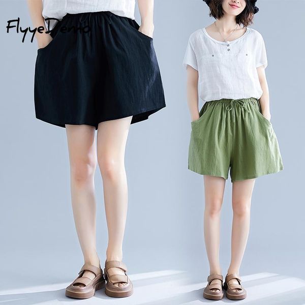 women summer flax shorts cotton and linen trousers high waist lady's loose comfortable breeches girls' casual garments women', White;black
women summer flax shorts cotton and linen trousers high waist lady's loose comfortable breeches girls' casual garments women', White;black