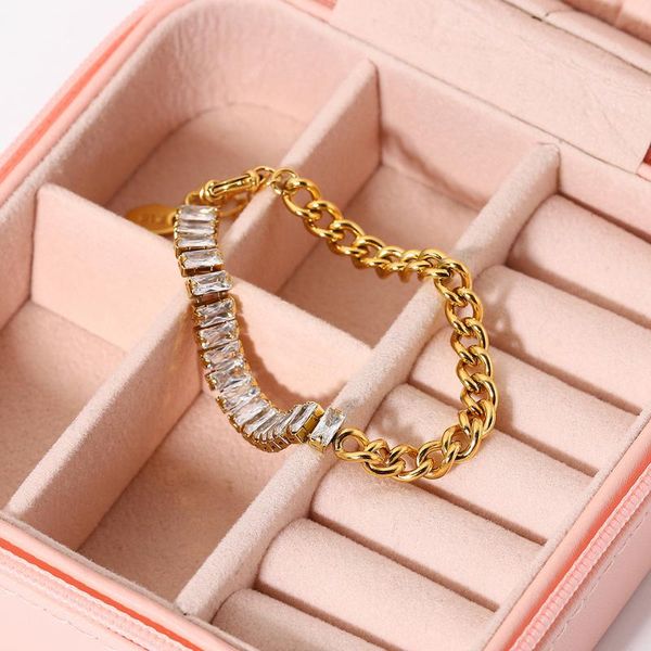 link, chain shiny diamond bracelets for women 18k gold link bangles fine jewelry wedding bracelet party accessories bangle female, Black
link, chain shiny diamond bracelets for women 18k gold link bangles fine jewelry wedding bracelet party accessories bangle female, Black