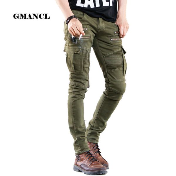 men's military tight jeans, elastic, wear, hip-hop style, motorcycle, green and black, Blue
men's military tight jeans, elastic, wear, hip-hop style, motorcycle, green and black, Blue