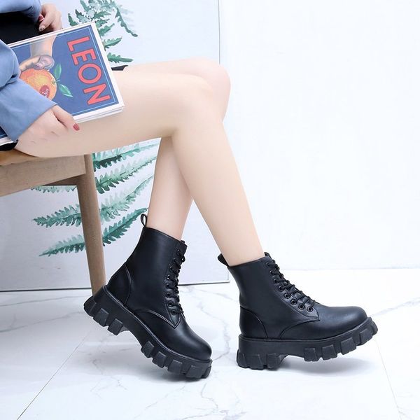 platform boots lace up ankle boots women shoes woman solid leather autumn winter boots thick bottom high heels chunky sneakers, Black
platform boots lace up ankle boots women shoes woman solid leather autumn winter boots thick bottom high heels chunky sneakers, Black