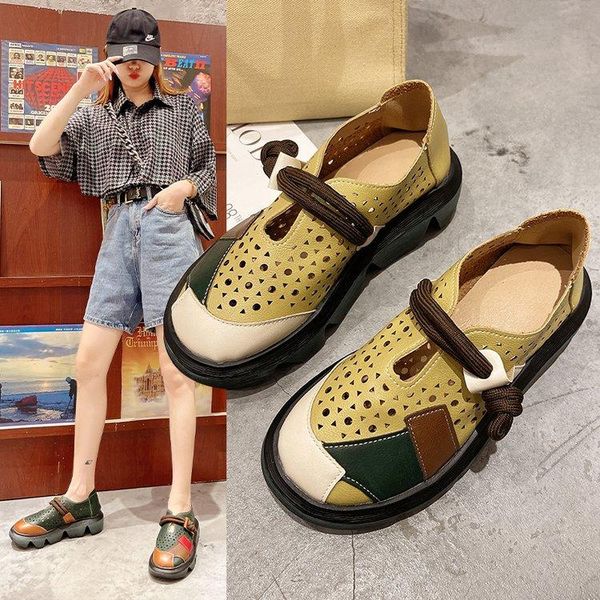 sandals 2021 pu mixed color women's shoes summer retro slope with hollow handmade casual platform, Black
sandals 2021 pu mixed color women's shoes summer retro slope with hollow handmade casual platform, Black