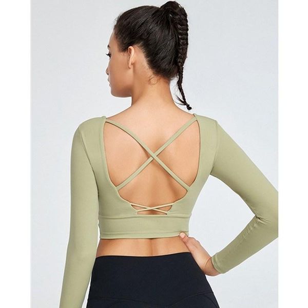yoga outfits back cross hollow sports long-sleeve t shirts women stretch tight running quick-drying crop with pad autumn winter, White;red
yoga outfits back cross hollow sports long-sleeve t shirts women stretch tight running quick-drying crop with pad autumn winter, White;red