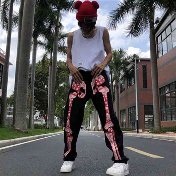 men's jeans high street casual calças de brim dos homens do vintage osso imprimir hip hop solto em linha reta cintura alta 3ydd, Blue
men's jeans high street casual calças de brim dos homens do vintage osso imprimir hip hop solto em linha reta cintura alta 3ydd, Blue
