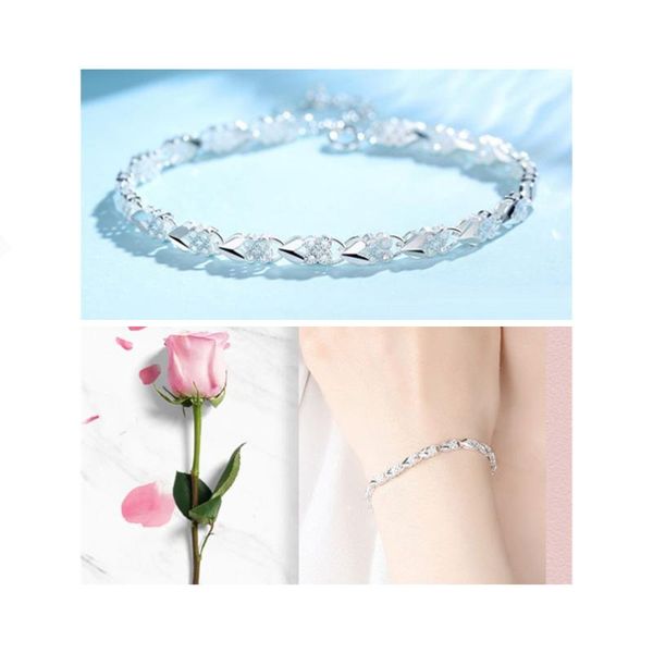 link, chain trendy silver plated bracelets girl party accessories fashion heart clover bracelet for women jewelry sister birthday present, Black
link, chain trendy silver plated bracelets girl party accessories fashion heart clover bracelet for women jewelry sister birthday present, Black