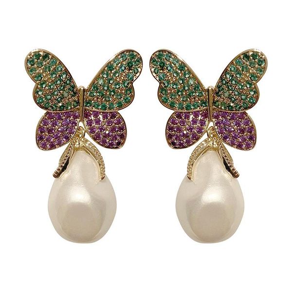dangle & chandelier irregular pearl butterfly earrings colorful cubic zirconia insect pierce brand design fashion ear stud for women, Silver
dangle & chandelier irregular pearl butterfly earrings colorful cubic zirconia insect pierce brand design fashion ear stud for women, Silver