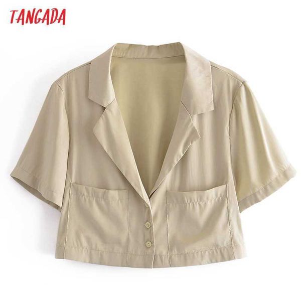 tangada women buttons crop shirt short sleeve summer chic female shirt 3w89 210609, White
tangada women buttons crop shirt short sleeve summer chic female shirt 3w89 210609, White