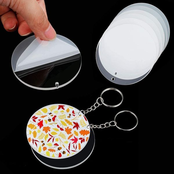 kimter acrylic keychain blanks transparent discs pu leather tassel pendant keyrings for diy crafts jewelry making christmas gift q397fz, Silver
kimter acrylic keychain blanks transparent discs pu leather tassel pendant keyrings for diy crafts jewelry making christmas gift q397fz, Silver
