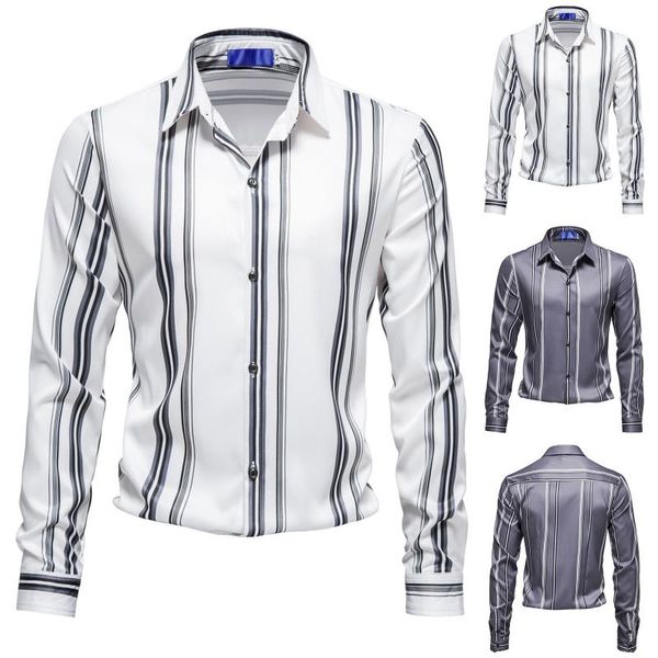men's dress shirts fashion casual business shirt fall/winter polyester cotton loose printed lapel long sleeve camisas de hombre, White;black
men's dress shirts fashion casual business shirt fall/winter polyester cotton loose printed lapel long sleeve camisas de hombre, White;black