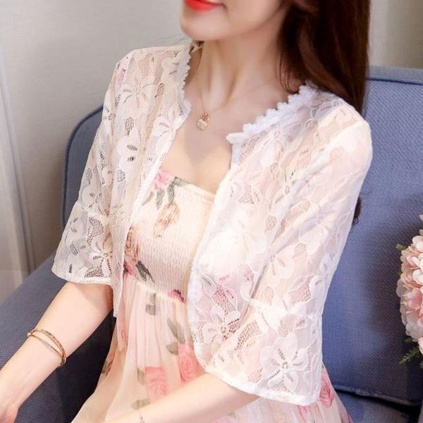 summer women thin sun protection clothing half sleeve chiffon shawl coat all-match hollow lace short cardigan jacket y44 women's jacket, Black;brown
summer women thin sun protection clothing half sleeve chiffon shawl coat all-match hollow lace short cardigan jacket y44 women's jacket, Black;brown