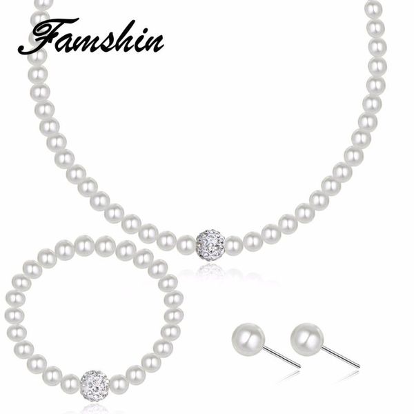 earrings & necklace famshin 2021 fashion bridal jewelry sets simulated pearl wedding crystal party beads bracelet accessories, Silver
earrings & necklace famshin 2021 fashion bridal jewelry sets simulated pearl wedding crystal party beads bracelet accessories, Silver