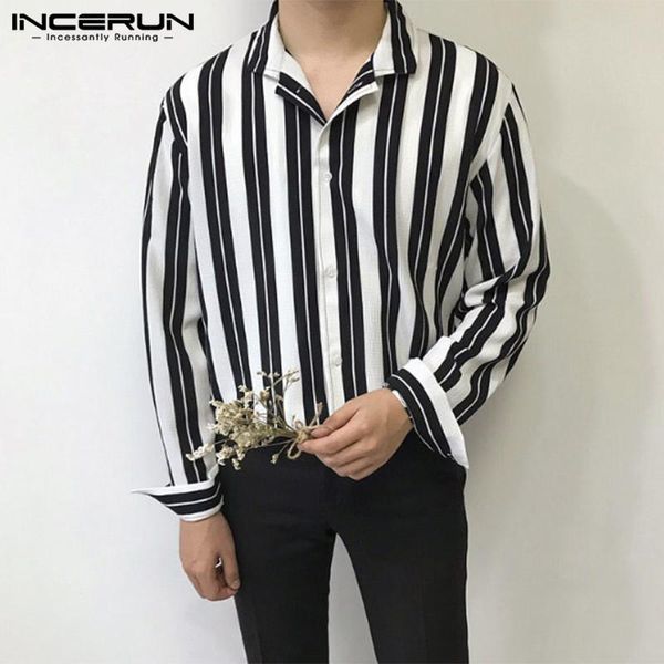 casual button brand camisa man leisure dress shirts incerun men fashion striped long sleeve turn down collar blouse 5xl 7 men's, White;black
casual button brand camisa man leisure dress shirts incerun men fashion striped long sleeve turn down collar blouse 5xl 7 men's, White;black