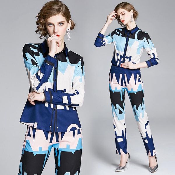 women's tracksuits fashion blouse + pants 2 pcs outfits for women blue printed shirts set clothing 2021 two piece sets, Gray
women's tracksuits fashion blouse + pants 2 pcs outfits for women blue printed shirts set clothing 2021 two piece sets, Gray