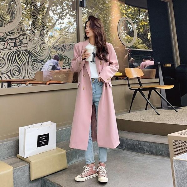 women's wool & blends big goods have been delivered in autumn style pink mid-length suit trench coat, Black
women's wool & blends big goods have been delivered in autumn style pink mid-length suit trench coat, Black