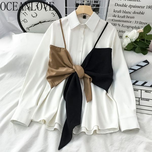 oceve fake 2 pcs blusas mujer autumn long sleeve patchwork shirts elegant chic korean blouse 18987 220314, White
oceve fake 2 pcs blusas mujer autumn long sleeve patchwork shirts elegant chic korean blouse 18987 220314, White