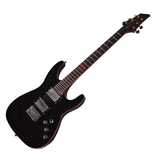 factory outlet-6 strings black electric guitar with red binding,24 frets,rosewood fretboard
factory outlet-6 strings black electric guitar with red binding,24 frets,rosewood fretboard