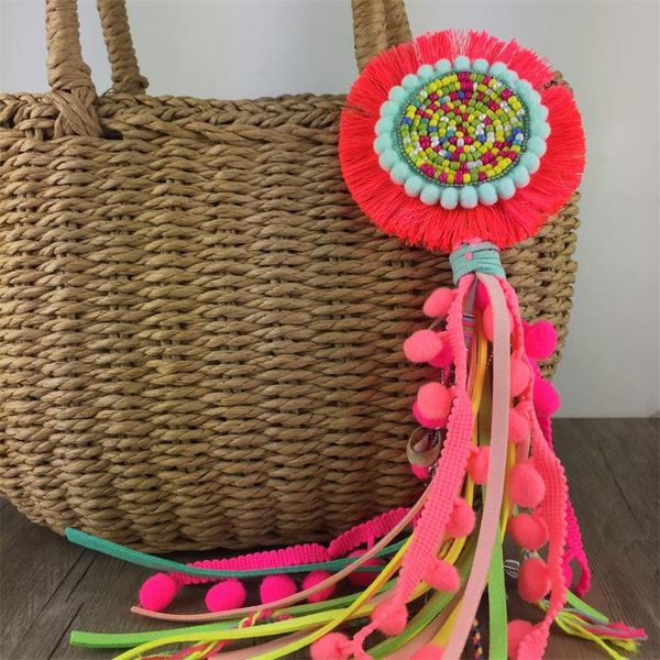 keychains leather tassel with colorful pompons handbag accessorise boho style for women keyring jewelry, Silver
keychains leather tassel with colorful pompons handbag accessorise boho style for women keyring jewelry, Silver