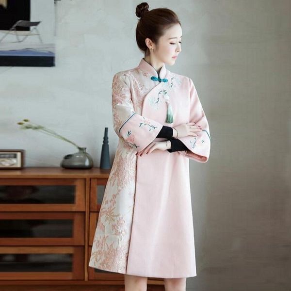 ethnic clothing traditional chinese dress qipao hanfu women retro long sleeve vintage embroidery elegant year cheongsam kk3951, Red
ethnic clothing traditional chinese dress qipao hanfu women retro long sleeve vintage embroidery elegant year cheongsam kk3951, Red