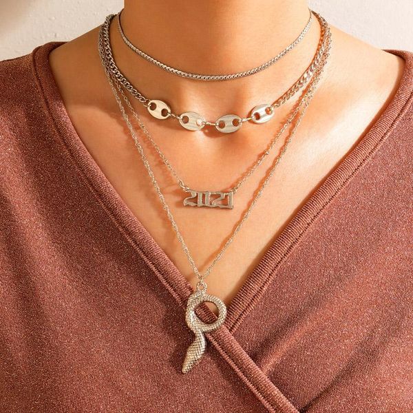 pendant necklaces huatang bohe snake animals pandent necklace for women silver color geometry letter multi-layer clavicle chain jewelry coll
pendant necklaces huatang bohe snake animals pandent necklace for women silver color geometry letter multi-layer clavicle chain jewelry coll