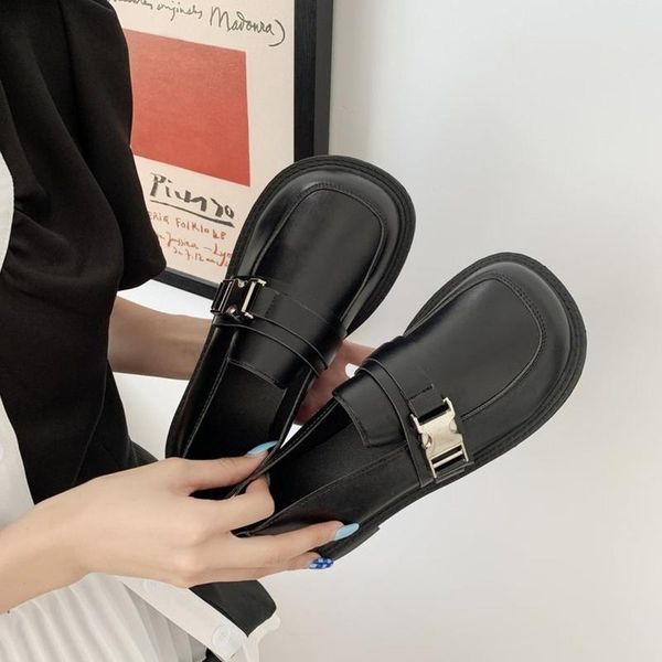 dress shoes round toe small leather women's british style autumn 2021 casual fashion thick heel single, Black
dress shoes round toe small leather women's british style autumn 2021 casual fashion thick heel single, Black