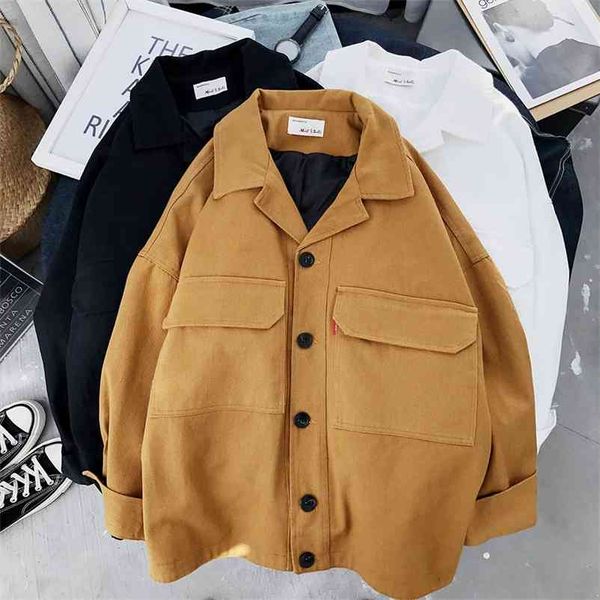 spring loose coat woman safari korean student bf with pocket turn-down collar black yellow cotton jackets cardigan 210519, White
spring loose coat woman safari korean student bf with pocket turn-down collar black yellow cotton jackets cardigan 210519, White