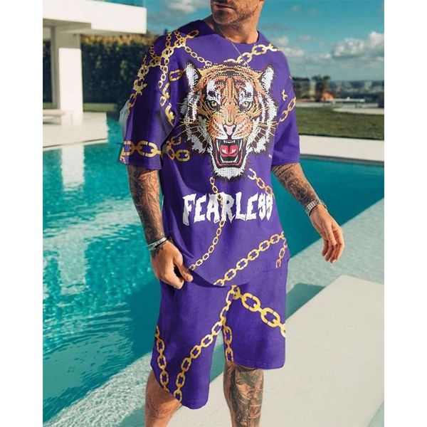 tiger pattern men's sports suit short-sleeved t-shirt with shorts, comfortable, breathable and dry, daily leisure sports, Gray
tiger pattern men's sports suit short-sleeved t-shirt with shorts, comfortable, breathable and dry, daily leisure sports, Gray