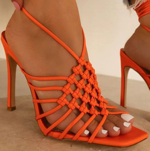 sandals cross-border 2021 european and american foreign trade women's shoes woven hollow square toe lace-up stiletto high heel sanda, Black
sandals cross-border 2021 european and american foreign trade women's shoes woven hollow square toe lace-up stiletto high heel sanda, Black