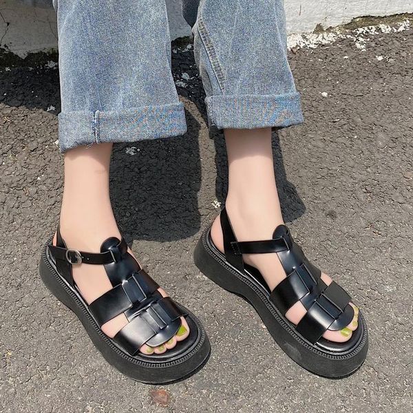 sandals summer shoes woman flat platform women soft leather casual open toe gladiator wedges, Black
sandals summer shoes woman flat platform women soft leather casual open toe gladiator wedges, Black