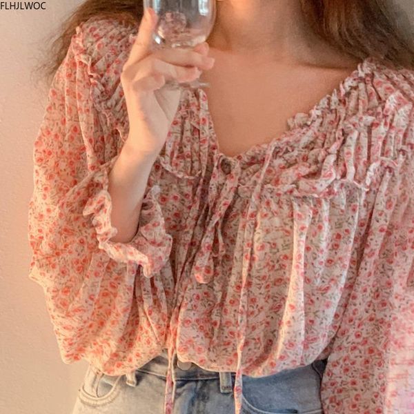women's blouses & shirts bow tie ruffled korea chic blusas plus size loose gentle cute sweet girls floral printing single breasted wom, White
women's blouses & shirts bow tie ruffled korea chic blusas plus size loose gentle cute sweet girls floral printing single breasted wom, White