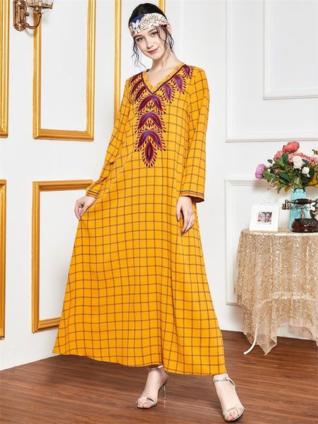 new turkey abaya dress women ethnic embroidered plaid long dresses full sleeve maxi loose muslim arabic clothing autumn vestidos, Red
new turkey abaya dress women ethnic embroidered plaid long dresses full sleeve maxi loose muslim arabic clothing autumn vestidos, Red